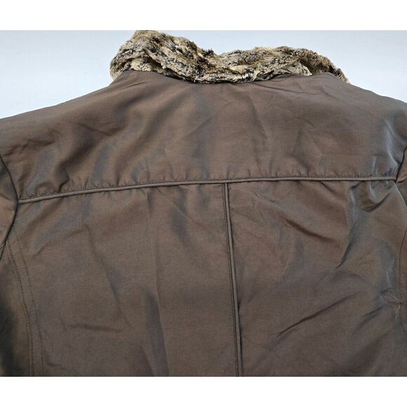 Vintage Tally-Ho Faux Fur Trimmed Brown Jacket S winter cold - Picture 11 of 11